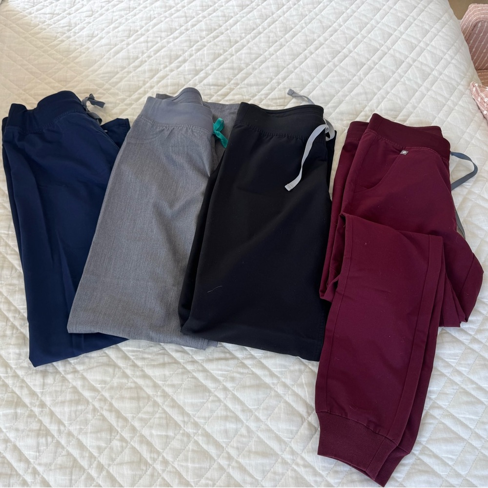 Figs Scrub Pants Bottoms Joggers  - Navy, Gray, Black, Burgundy